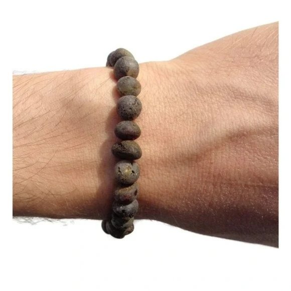 Real Raw BALTIC Amber Bracelet 5-8 mm Beads, Unpolished Natural Amber Bracelet - Picture 5 of 6